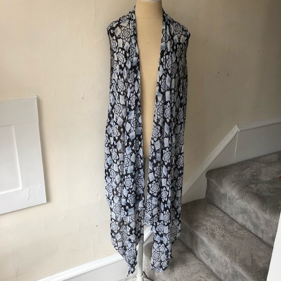 Nicole Miller Artelier La Plage Shibori Burst Viscose GGT Kimono Vest Coverup OS - Picture 4 of 8